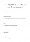 FTCE english 6 to 12 Questions  and Correct Answers