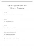 GOV 312L Questions and  Correct Answers 