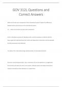 GOV 312L Questions and  Correct Answers