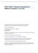 PSYC 2235 Lifespan Development Midterm (Chapters 1,2,3,4,5,6) questions with solutions