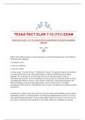 TEXAS PACT ELAR 7-12 (731) EXAM WITH GUARANTEED ACCURATE ANSWERS|VERIFIED