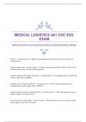 MEDICAL LOGISTICS 4A1 CDC EOC EXAM 2024|ACCURATE ANSWERS|VERIFIED