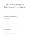 KIN 2501 Jacobsen Final  Questions and Correct Answers