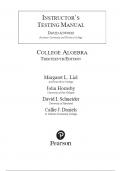 Test Bank For College Algebra, 13th Edition by Margaret L. Lial, John Hornsby, David I. SchneideTest Bank For College Algebra, 13th Edition by Margaret L. Lial, John Hornsby, David I. Schneider, Callie J. Danielsr, Callie J. Daniels