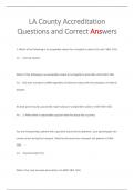 LA County Accreditation Questions and Correct Answers 