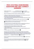 PSYC 1010 FINAL EXAM REVIEW QUESTIONS AND 100% CORRECT ANSWERS