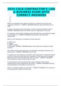 2024 CSLB CONTRACTOR'S LAW & BUSINESS EXAM WITH CORRECT ANSWERS