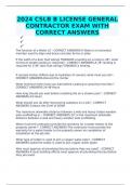 2024 CSLB B LICENSE GENERAL CONTRACTOR EXAM WITH CORRECT ANSWERS