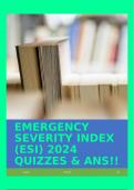 EMERGENCY SEVERITY INDEX (ESI) 2024 QUIZZES & ANS!!