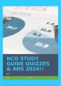 NCO STUDY GUIDE QUIZZES & ANS 2024!!