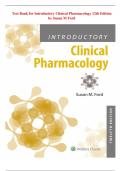 Test Bank for Introductory Clinical Pharmacology 12th Edition by Susan M Ford