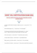 VIVINT CEU CERTIFICATION EXAM 2024 WITH GUARANTEED ACCURATE ANSWERS|VERIFIED