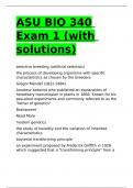 ASU BIO 340 Exam 1 (with solutions)