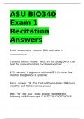 ASU BIO340 Exam 1 Recitation Answers