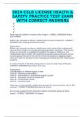 2024 CSLB LICENSE HEALTH & SAFETY PRACTICE TEST EXAM WITH CORRECT ANSWERS