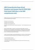 HESI Comprehensive Exam Over 500 Actual Questions and Answers New Ed 2024/2025 Fully Solved 100%;(Ace in the HESI comprehensive test)