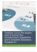 TestOut Linux Pro Exam Unit 0 (Linux Pro Introduction) Questions and Complete Solutions Graded A+