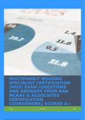 MULTIFAMILY HOUSING SPECIALIST CERTIFICATION (MHS) EXAM (QUESTIONS AND ANSWERS FROM NAN MCKAY & ASSOCIATES CERTIFICATION COURSEWORK) SCORED A+