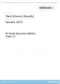 Mark Scheme (Results)  January 2024  PL Retail Business (RB301)  Paper 01 