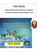 Test Bank for Applied Statistics II Basic Bivariate Techniques 3rd Edition by Rebecca Warner, Verified Chapters 1 - 17, Complete Newest Version