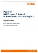 BTEC Level 3 Award  in Paediatric First Aid (QCF) 