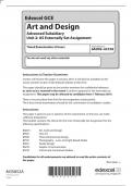 Art and Design Advanced Subsidiary Unit 2: AS Externally Set Assignment