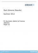 PL Business, Admin & Finance  (BA303)  Paper 01 Mark Scheme