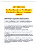 MRT 213 EXAM  Set Test Questions Per Chapters  With Verified Correct Solutions |  Updated