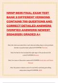 NRNP 6635 FINAL EXAM TEST BANK 3 DIFFERENT VERSIONS CONTAINS 700 QUESTIONS AND CORRECT DETAILED ANSWERS (VERIFIED ANSWERS) NEWEST 2024-2025| GRADED A+