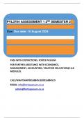 PVL3704 Assignment 01 2ND SEMESTER 2024. Due date: 15 August 2024