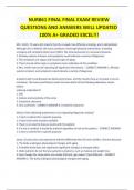 NUR861 FINAL FINAL EXAM REVIEW QUESTIONS AND ANSWERS WELL UPDATED 100% A+ GRADED EXCEL!!!