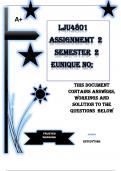 LJU4801 Assignment 2 (COMPLETE ANSWERS) Semester 2 2024- DUE 3 September 2024