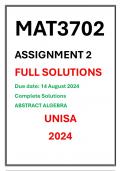 MAT3702 Assignment 2 Complete Solutions UNISA 2024 ABSTRACT ALGEBRA  Due date 14 August 2024