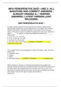 NIFA PERIOPERATIVE QUIZ 1 AND 2 | ALL QUESTIONS AND CORRECT ANSWERS | ALREADY GRADED A+ | VERIFIED ANSWERS | LATEST VERSION (JUST RELEASED)