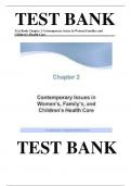 Test Bank Chapter 2 Contemporary Issues in Women Families and Children's Health Care Complete Guide A+