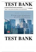 TEST BANK For Financial Markets And Institutions 8th Edition By Anthony Saunders, Marcia Millon Cornett &  Otgo Erhemjamts ,ISBN: 9781260772401 |Verified Chapters 1 - 25||Complete Guide A+|