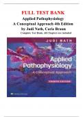 TEST BANK Applied Pathophysiology A Conceptual Approach (4th Ed) by Judi Nath