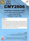 CMY2606 Assignment 1 (COMPLETE ANSWERS) Semester 2 2024 (781149) - DUE 12 August 2024