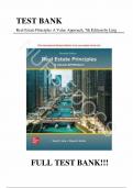 Test Bank for Real Estate Principles: A Value Approach, 7th Edition by Ling, All Chapter 1-23 | Complete Guide A+