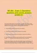 NR 464 - Exam 3 (Saunders) questions and correct answers graded A+