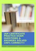 IAM CERTIFICATE PRACTICE EXAM QUESTIONS & ANSWERS SOLVED 100% CORRECT!!