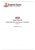  ISTQB Certified Tester Advanced Level - Test Manager