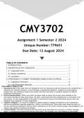 CMY3702 Assignment 1 (ANSWERS) Semester 2 2024 - DISTINCTION GUARANTEED