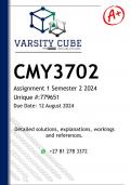 CMY3702 Assignment 1 (DETAILED ANSWERS) Semester 2 2024 - DISTINCTION GUARANTEED