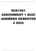 SUS1501 ASSIGNMENT 1 QUIZ ANSWERS SEMESTER 2 2024