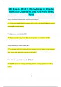 SIE Exam- Unit 1 (Knowledge of Capital Markets) Questions and Answers 100% Pass