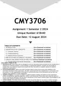 CMY3706 Assignment 1 (ANSWERS) Semester 2 2024 - DISTINCTION GUARANTEED