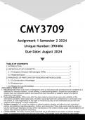 CMY3709 Assignment 1 (ANSWERS) Semester 2 2024 - DISTINCTION GUARANTEED