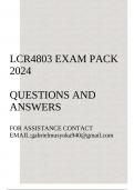 LCR4803 Exam pack 2024(Questions and answers)