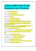 Indiana QMA State Exam Questions and Answers 